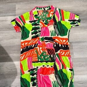 Vibrant Multicolor Maxi Dress - Bold Abstract Print